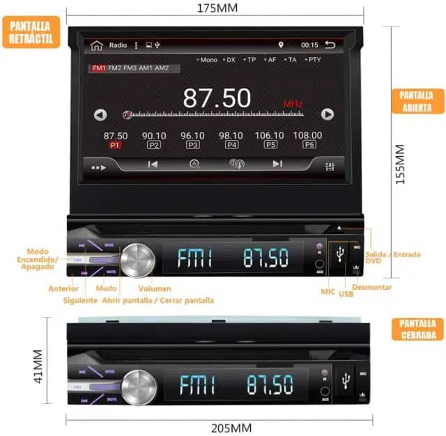 ⭐ Radio para coche 🥇 Top 5 11 AWESAFE Android e1603645741397