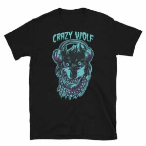 Camiseta "Crazy Wolf" manga corta unisex