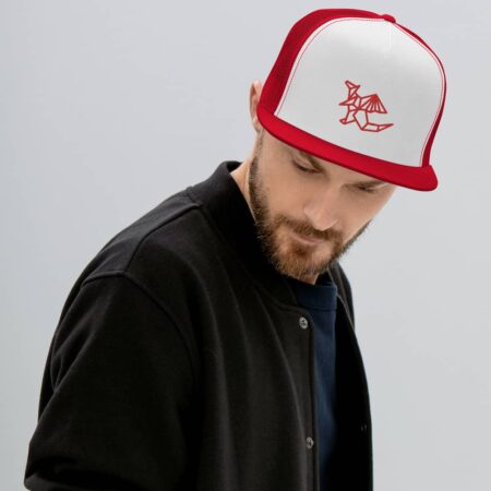 5 panel trucker cap red white red front 61bcc00423564