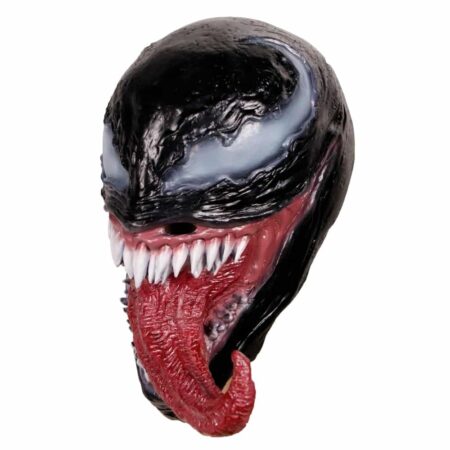 Máscara de Cosplay de superhéroe para Halloween, Cosplay de Cosmask Venom con lengua larga, látex, Horror 5
