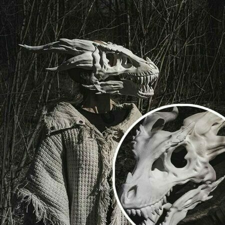 2021 nuevo Halloween dragón esqueleto máscara de látex mandíbula móvil Dino cubierta de la cabeza de dinosaurio sombrero disfraz Halloween máscara de fiesta Cosplay 4