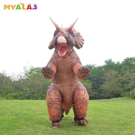 Triceratops-disfraces inflables de dinosaurio para Halloween, traje de lujo de cuerpo completo para adultos, ropa para máscaras de Navidad 5