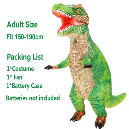 Disfraz inflable de dinosaurio verde para adultos, Disfraz de Halloween para hombre y mujer, Disfraz gigante de t-rex, 2022 2