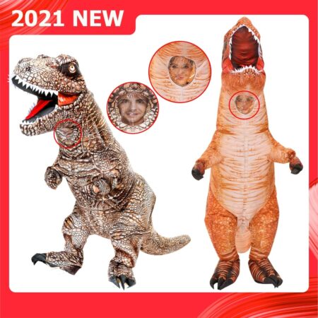 Disfraz inflable de dinosaurio T Rex para adultos, traje de Cosplay para fiesta de Anime, utilería para juegos de rol, novedad 4