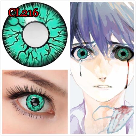 Lentes de contacto de animación japonesa Tokyo Ghoul, gafas de Cosplay, ojo, diablo, Zombie, Lentes de contacto de color rojo CL218 3