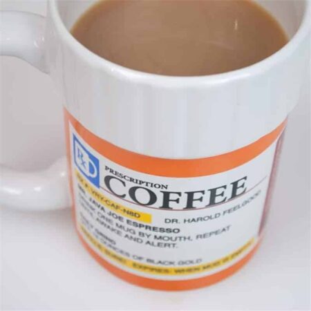Taza de café con prescripción, botella de píldora, taza de café con cafetin, Farmacia Rx, tazas de café de cerámica creativas y taza 5