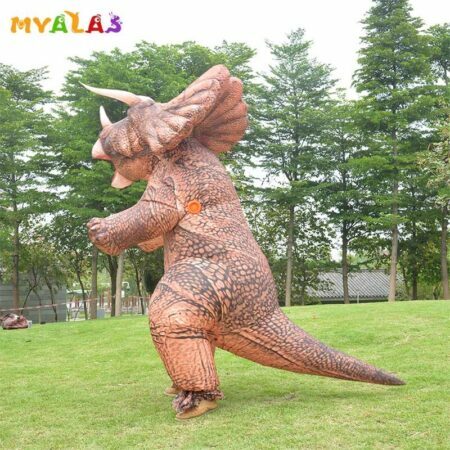 Triceratops-disfraces inflables de dinosaurio para Halloween, traje de lujo de cuerpo completo para adultos, ropa para máscaras de Navidad 6
