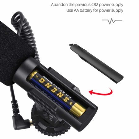 MAMEN-Micrófono de grabación de enchufe de Audio de 3,5mm con Cable de resorte, modo de interruptor de una tecla para teléfono móvil, cámara, grabación de vídeo Universal 4