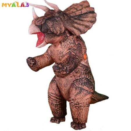 Triceratops-disfraces inflables de dinosaurio para Halloween, traje de lujo de cuerpo completo para adultos, ropa para máscaras de Navidad 3