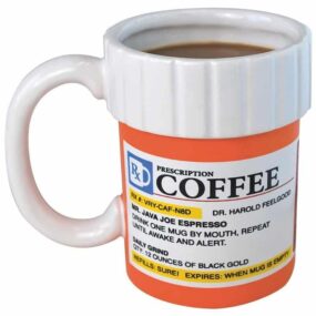 Taza de café con prescripción, botella de píldora, taza de café con cafetin, Farmacia Rx, tazas de café de cerámica creativas y taza