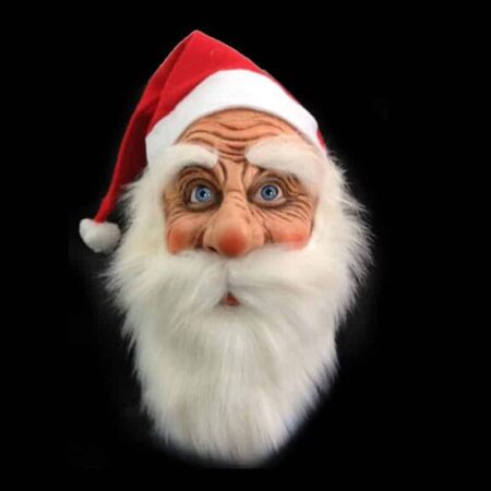 Máscara de látex de Papá Noel, disfraz de Santa Claus, bonito adorno para exteriores, peluca para mascarada, Barba, vestido para fiesta de navidad