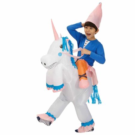 Disfraz inflable de unicornio para adulto, traje de montar a caballo para fiesta de Halloween, cosplay, Carnaval, Navidad, disfraz de Mascota 6