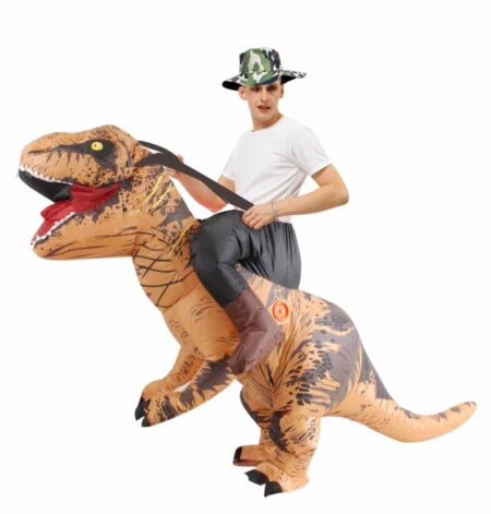 Disfraz inflable de Mascota de dinosaurio para adultos, Disfraz divertido de cosplay para Halloween, juego de rol de t-rex para hombre y mujer 3