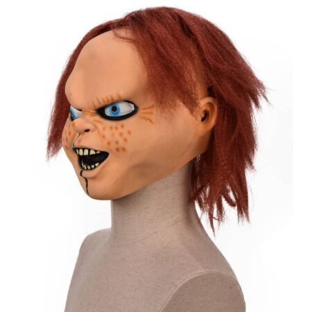 Máscara de Chucky para niños, disfraz de juego, máscaras de Chucky fantasma, Cara de Horror, máscara de látex, casco de muñeca de diablo asesino de Halloween, 2021 5