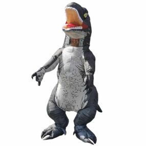 Traje de Carnaval de dibujos animados para hombre y mujer adulta, disfraz inflable de Raptor para Halloween, disfraz de dinosaurio T-REX, vestido de actuación
