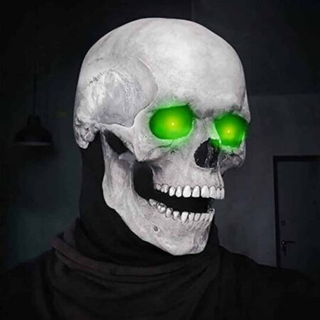 Máscara de cabeza completa con mandíbula móvil para Halloween, casco de calavera con cabeza móvil, máscara de Horror y terror para Cosplay, decoración de fiesta, 2021 4