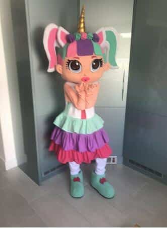 Muñeca profesional de espuma delux, disfraz de unicornio para niña, disfraz de Mascota, novedad, envío gratis