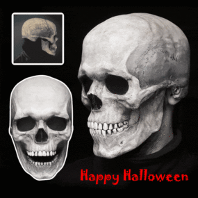 Máscara de calavera de Halloween 3D, Esqueleto, máscara de terror, fiesta de miedo, disfraz de Cosplay, accesorio para adultos, casco de servicio de llamada malvado, mandíbula móvil
