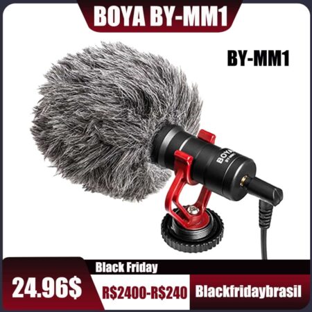 BOYA-Micrófono de BY-MM1 para teléfono móvil, videocámara de consumo, para iPhone, Android, Smartphone, Canon, Nikon, Sony, DSLR, PC