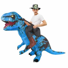 Disfraz inflable de dinosaurio para adultos, traje de fiesta de rol para caminar, mascota hinchable para Halloween, para hombre y mujer