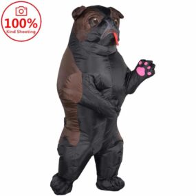 Disfraz de perro Pug inflable para adultos, traje de fiesta, disfraz de Halloween, Shar Pei