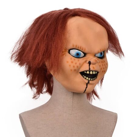 Máscara de Chucky para niños, disfraz de juego, máscaras de Chucky fantasma, Cara de Horror, máscara de látex, casco de muñeca de diablo asesino de Halloween, 2021 4