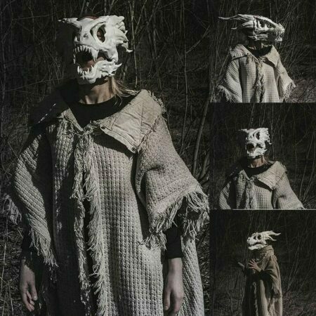 2021 nuevo Halloween dragón esqueleto máscara de látex mandíbula móvil Dino cubierta de la cabeza de dinosaurio sombrero disfraz Halloween máscara de fiesta Cosplay 5