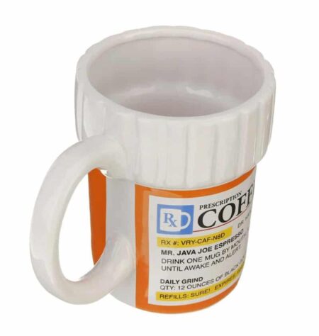 Taza de café con prescripción, botella de píldora, taza de café con cafetin, Farmacia Rx, tazas de café de cerámica creativas y taza 2