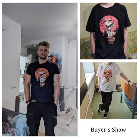 Camiseta con estampado de gato Ninja japonés para hombre, camisetas de manga corta de verano, camisetas Vintage de moda, ropa de calle Punk 4