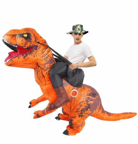 Disfraz inflable de dinosaurio para adultos, traje de fiesta de rol para caminar, mascota hinchable para Halloween, para hombre y mujer 2
