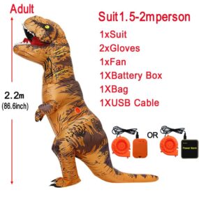 Disfraz Inflable en Forma de Dinosaurio T-Rex para Niños y Adultos, Traje Cosplay de Figura Anime para Fiestas de Halloween, para Hombres, Mujeres, Niños, Niñas y Mascotas