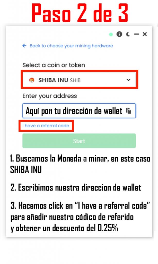 Minar Shiba Inu y BabyDoge desde el ordenador o móvil 2025 5 configurar nuestro primer minero de GPU en unmineable paso 2 de 3